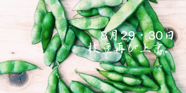 【今週末8/29・30開催】 はるばる北海道・東北から、4種の枝豆が再び上京。